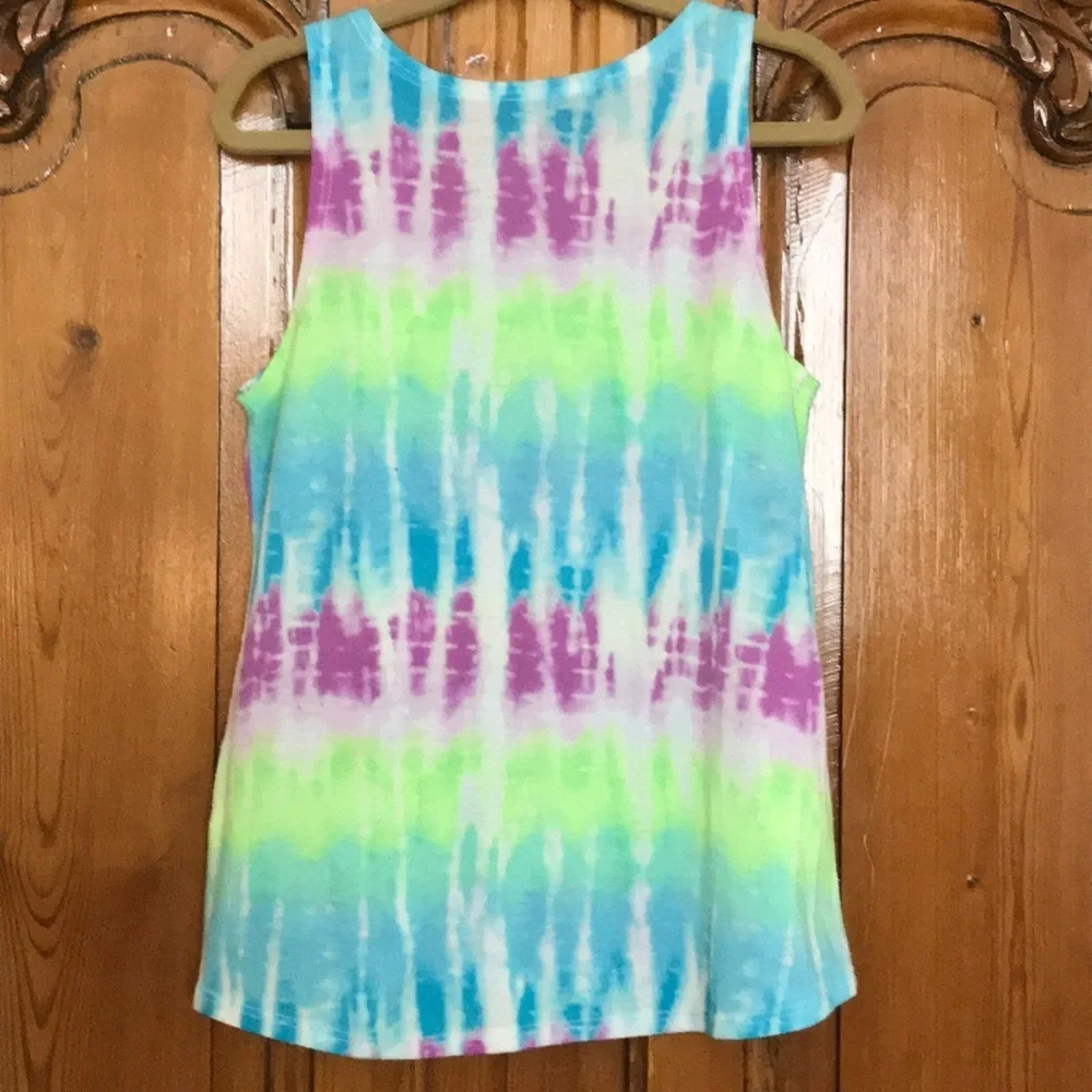 Justice Girls colorful Tie Dye To w/Glitter Logo